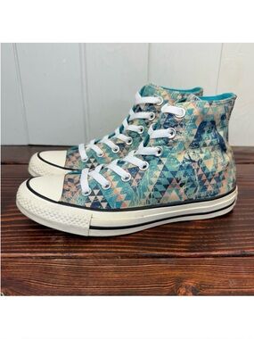 Converse Chuck Taylor All Star High Geometric in Rapid Teal / Cream